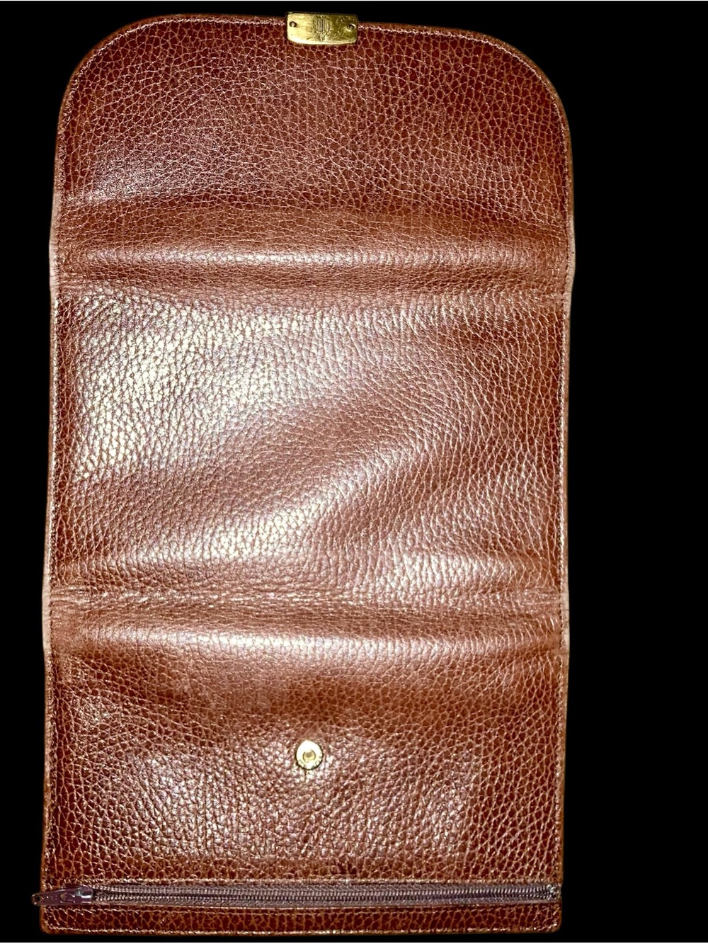 Mark Cross Chocolate Leather Pebbled Shoulder Bag & Wallet Set - Picture 10 of 14